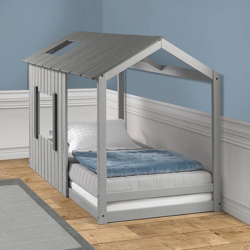 Distressed Rustic Twin House Floor Bed