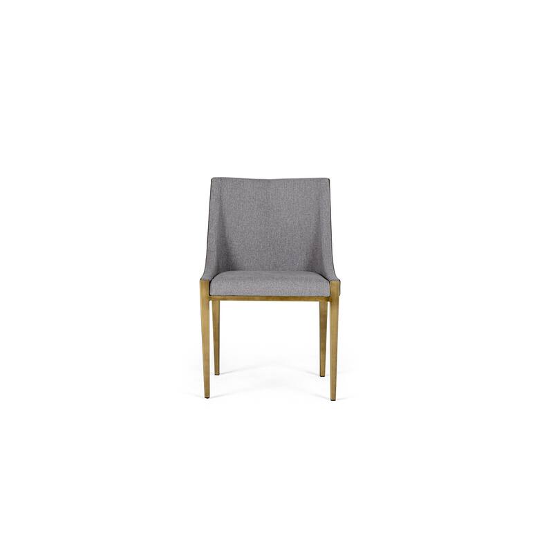 Modrest Fairview Modern Grey & Brass Dining Chair