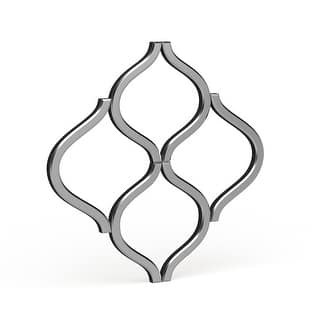 Allan Andrews Decorative Lattice Beveled Accent Wall Mirror - Silver