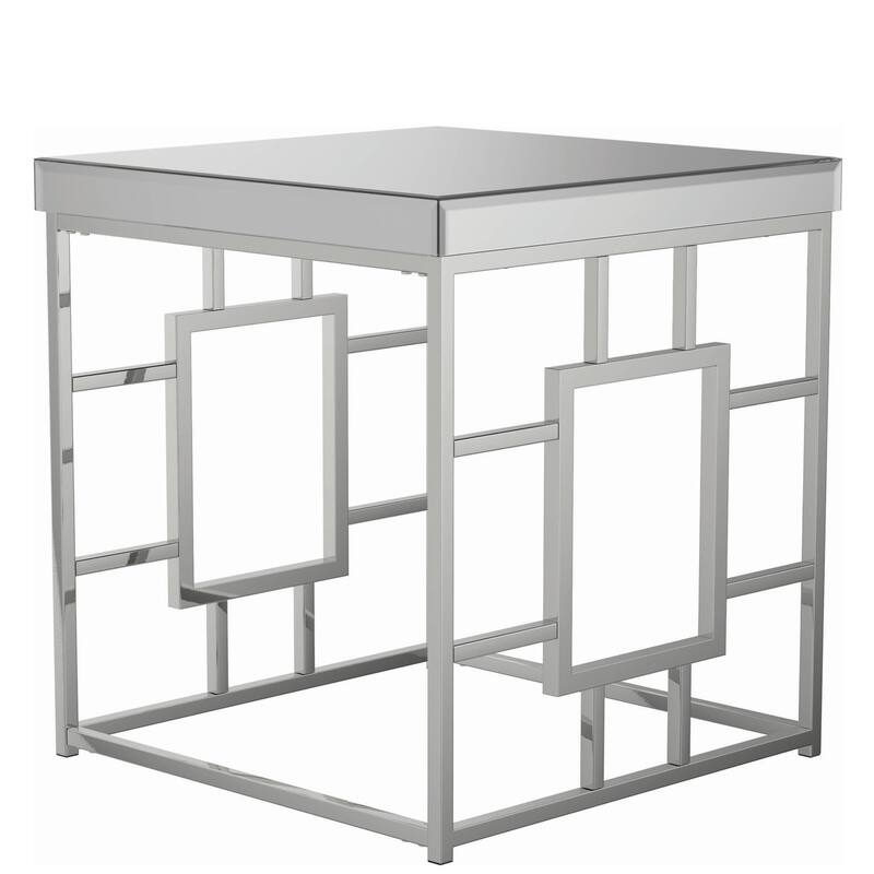 Modern Geometric Design Mirrored Accent End Table Bed Bath & Beyond