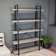 preview thumbnail 3 of 7, Sunnydaze Industrial Style 5-Tier Bookshelf with Wood Veneer Shelves