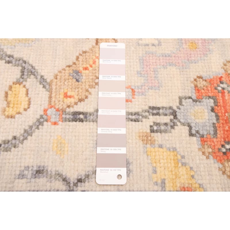 ECARPETGALLERY Hand-knotted Modern Oushak Light Khaki Wool Rug - 3'8 x 5'7