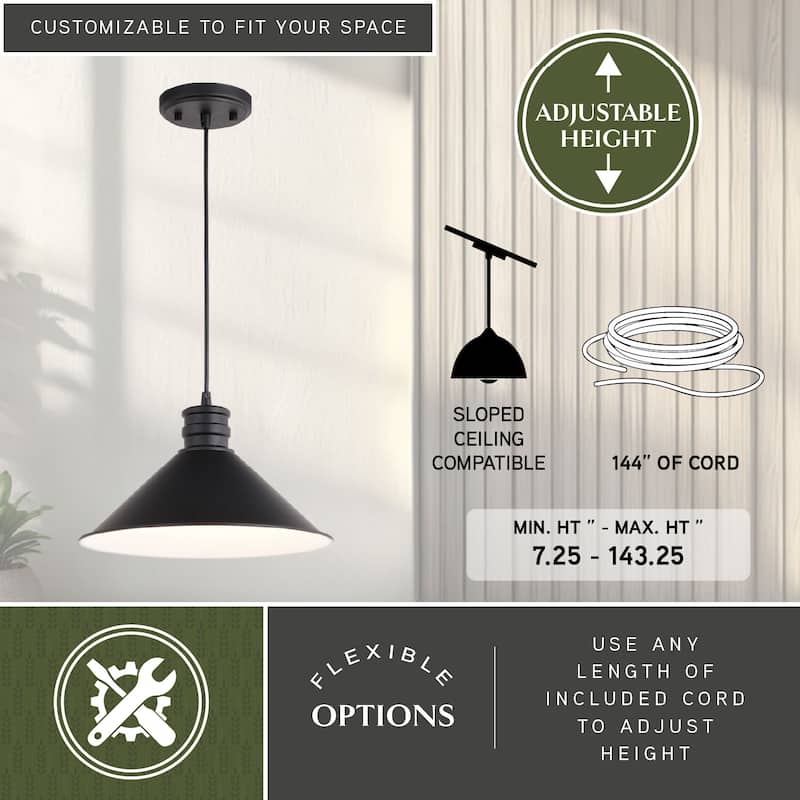Akron Bronze Farmhouse Barn Pendant Ceiling Light