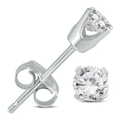 Marquee 1/2 Carat TW Diamond Solitaire Stud Earrings in 14K White Gold