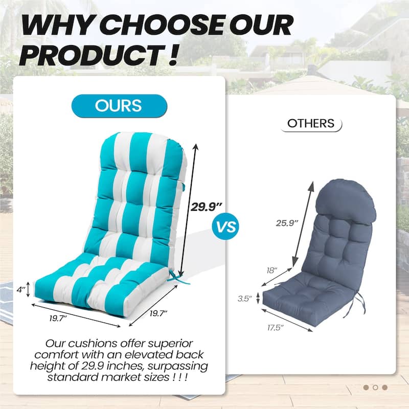 Adirondack Style Patio Outdoor Chair Cushion for Adirondack Chair or Lounge Rocking Chair - See picture