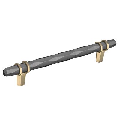 London 6-5/16 in (160 mm) Center-to-Center Black Chrome/Golden Champagne Cabinet Pull