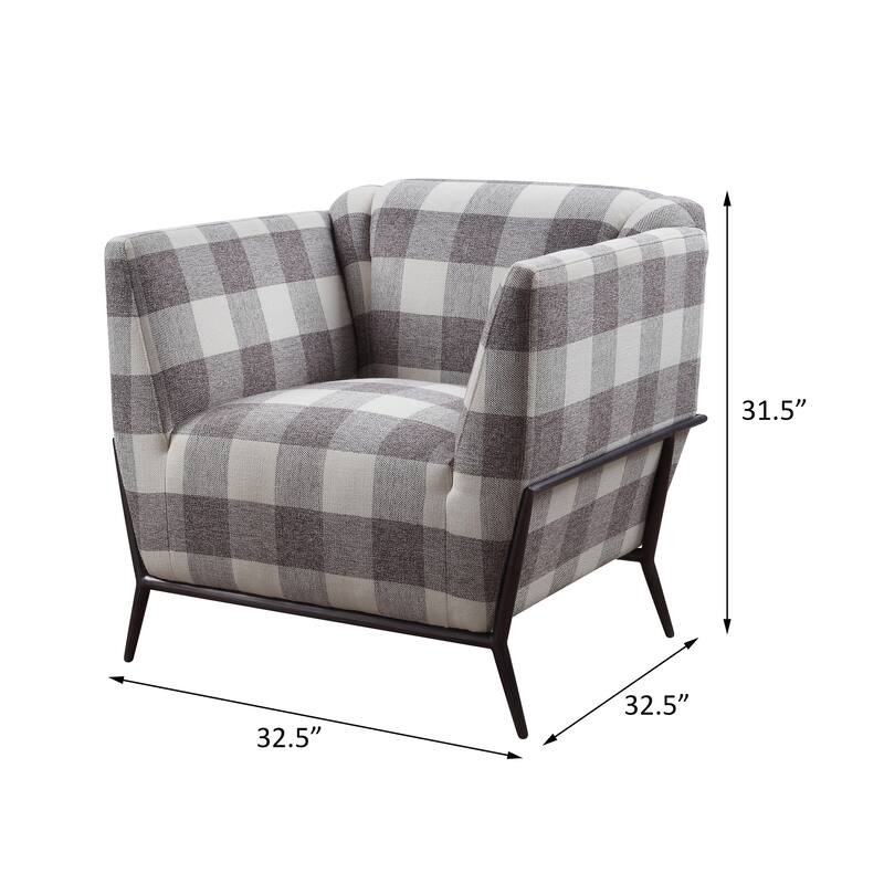 Duval Black Flared Armrest Accent Chair