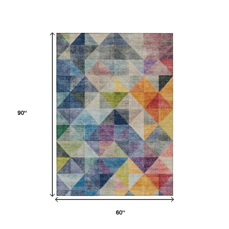 HomeRoots Geometric Transitional Rectangle Outdoor Rug
