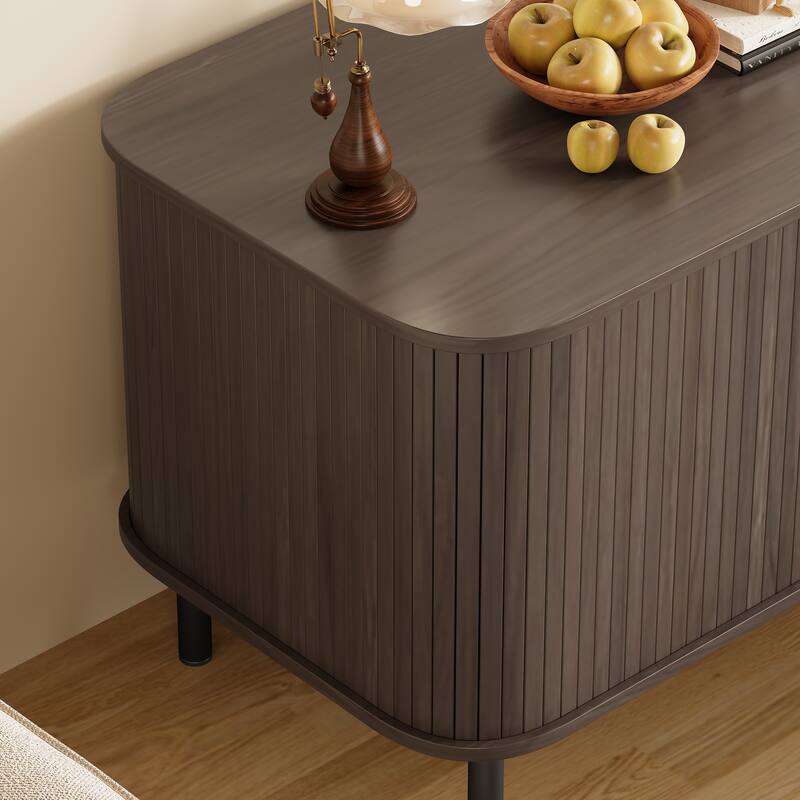 37.4" Hidden Cat Litter Box Enclosure with Sliding Door, Storage Drawer & Charging Station - Modern Indoor Cat House