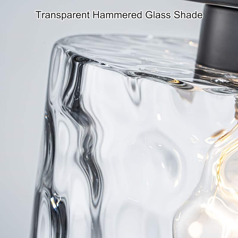 Starsky Modern Round Clear Glass Semi-Flush Mount