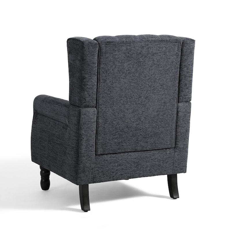Button-Tufted Accent Chair Wingback Armchair - 38"H