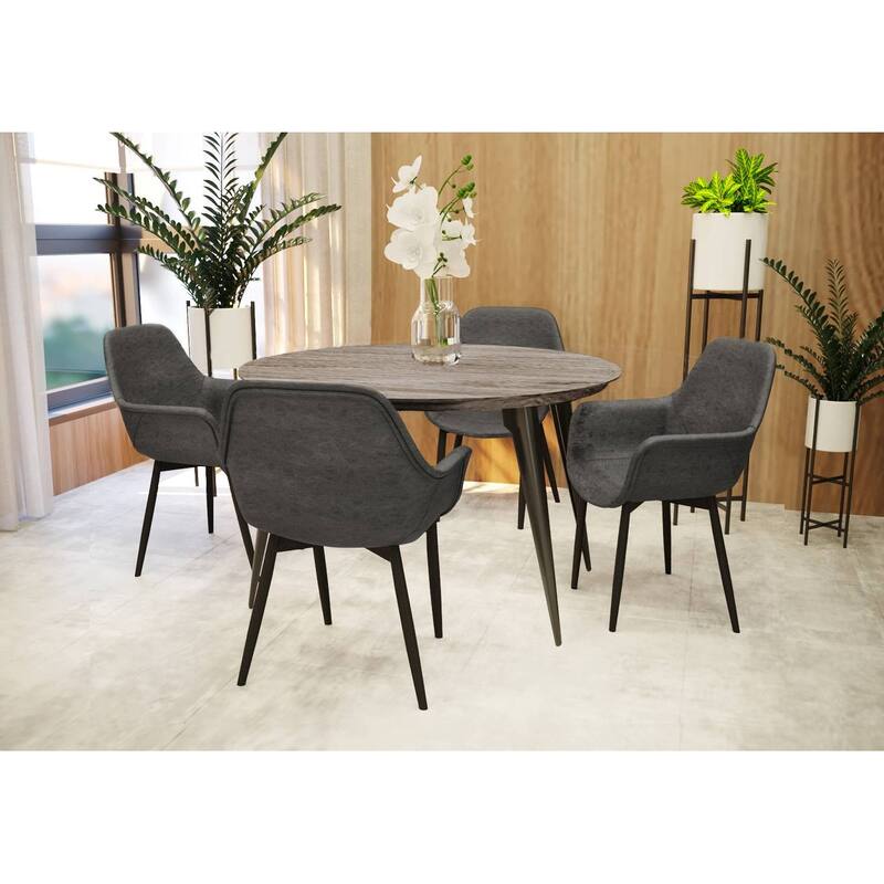 Ravenna Modern 47" Round Dining Table with Solid Wood Top, Mid-Century Side End Table for Home Office Dining Room & Kitchen