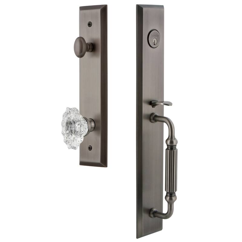 Grandeur Fifth Avenue Solid Brass Rose Keyed Entry Single Cylinder - Antique Pewter