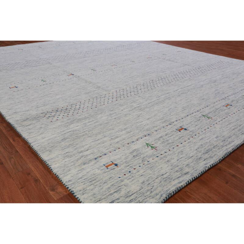 Gabbeh Oriental Area Rug Handmade Beige Tribal Wool Carpet - 7'11" x 9'11" - 7'11" x 9'11" - Ivory/Beige