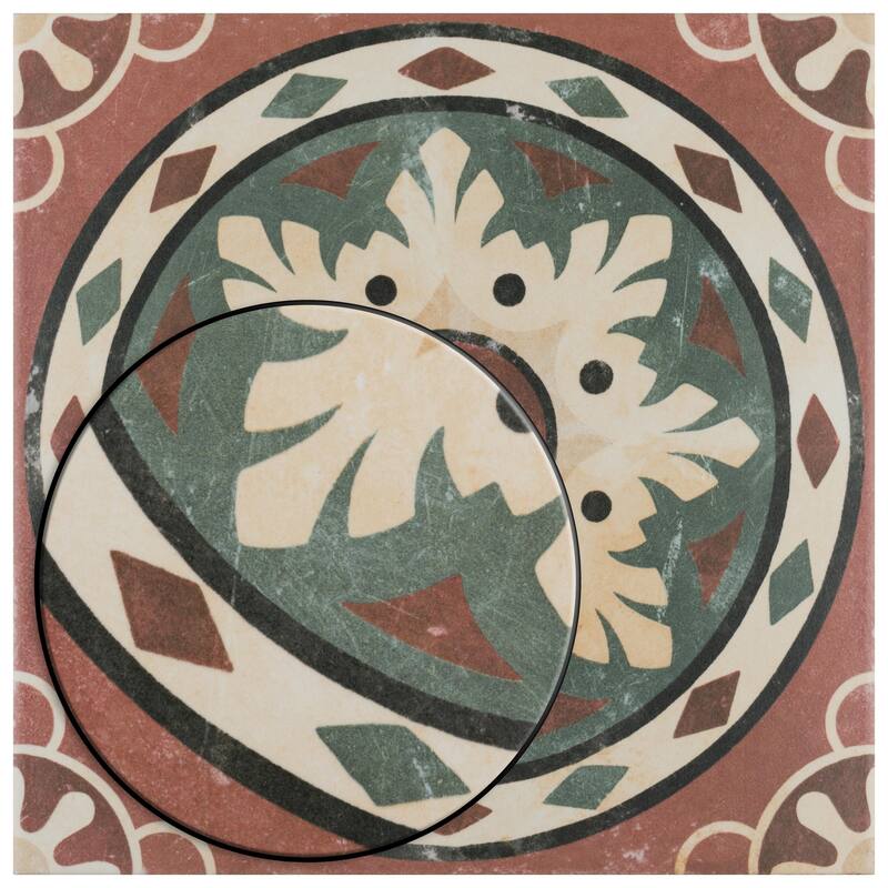 Merola Tile Habana Rosso 9-3/4" x 9-3/4" Porcelain Floor and Wall Tile