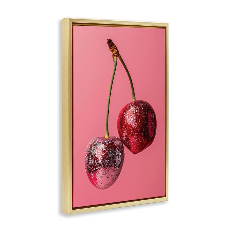Stupell Dazzling Cherry Pair Framed Floater Canvas Wall Art Design By LSR Design Studio