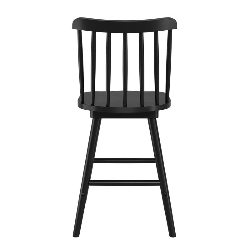 Modern 24″ Windsor Swivel Wooden Counter Height Bar Stool with Ergonomic Back