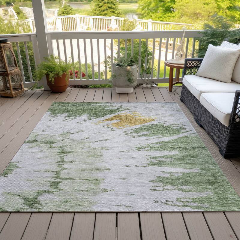 Machine Washable Indoor/ Outdoor Chantille Tie Dye Modern Rug