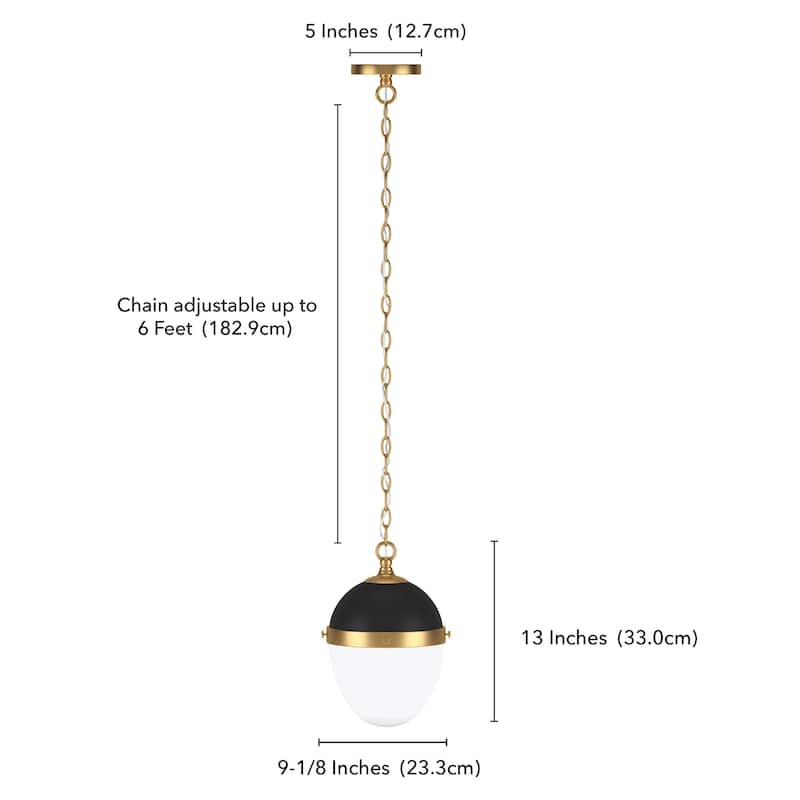 Aurelia 9" Wide Pendant with Glass Shade - 9" Wide