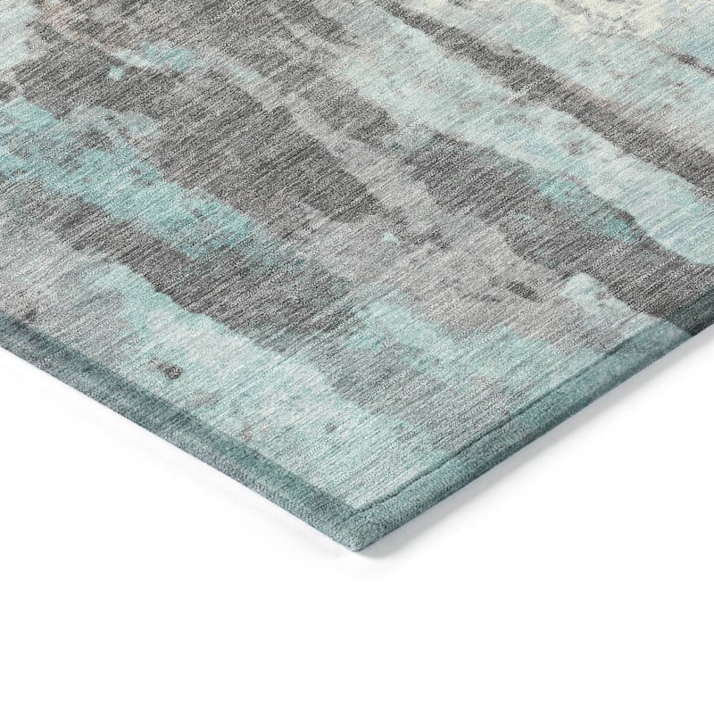 Machine Washable Indoor/ Outdoor Abstract Modern Chantille Rug