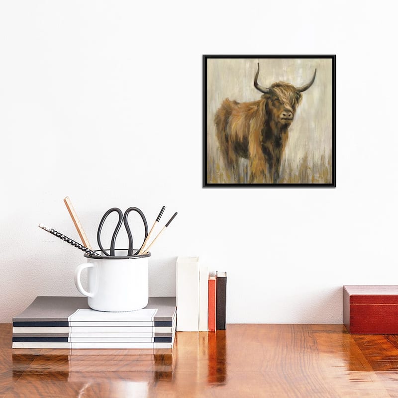 iCanvas "Highland Mountain Cow" by Silvia Vassileva Framed