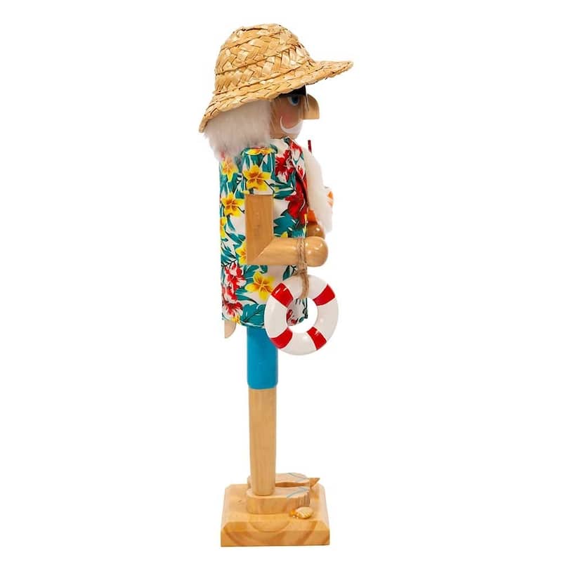 Kurt Adler 15-Inch Beach Santa Nutcracker - Multicolored