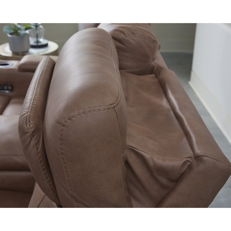 Signature Design by Ashley Point Clear Brown Power Reclining Sofa - 87"W x 40"D x 42"H