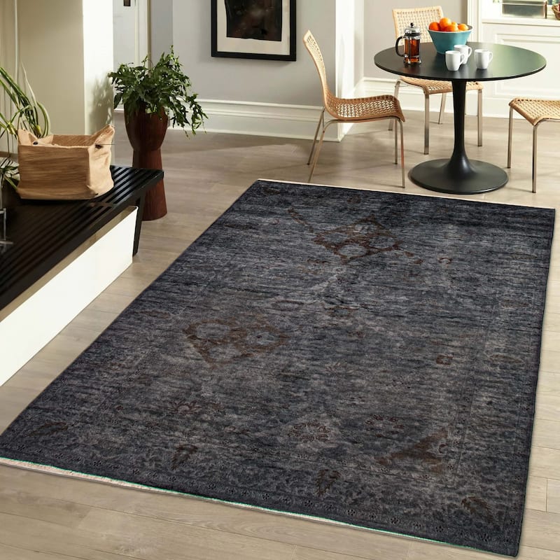 ECARPETGALLERY Hand-knotted Vibrance Grey Wool Rug - 5'11 x 8'0