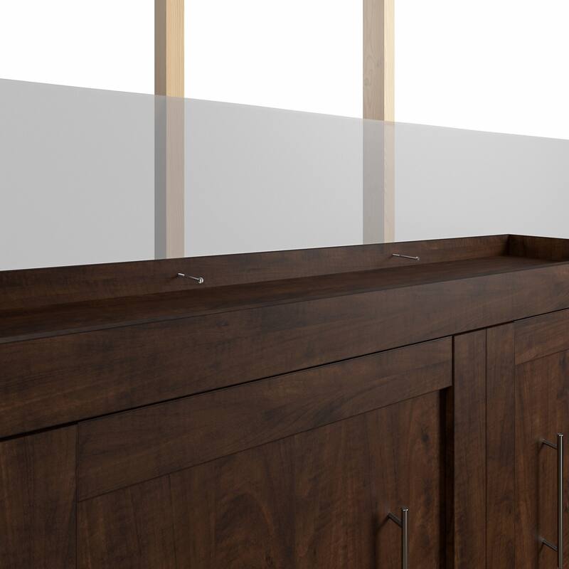 Bestar Pur Queen Murphy Bed with Shelving Unit and Drawers (90W)