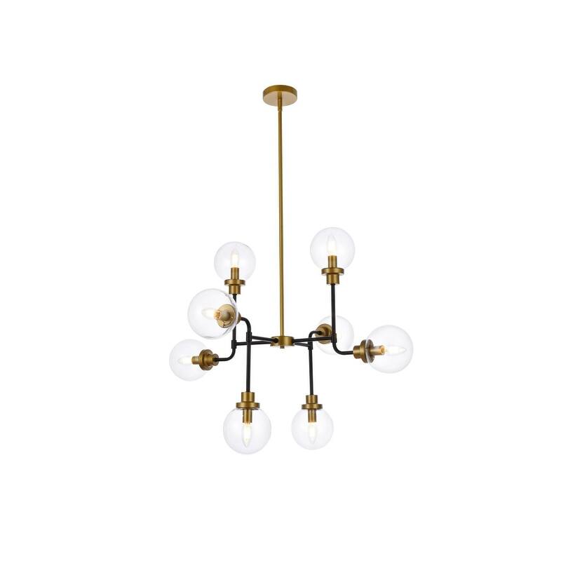 Hope 8 Light Pendant in with clear shade - 36 Inch