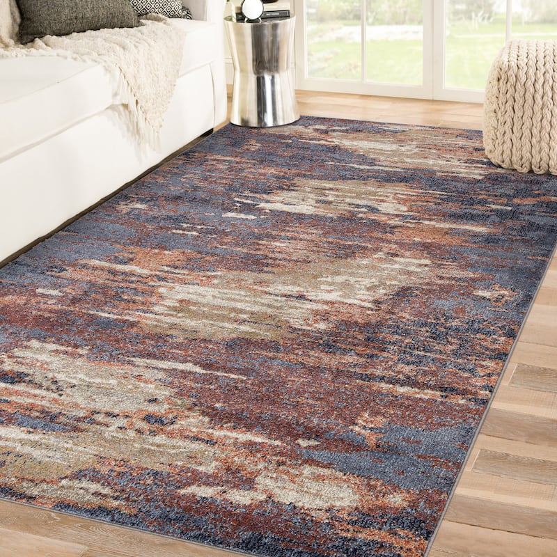 Julia Modern Abstract Area Rug - 1'11" x 2'11" - Rust
