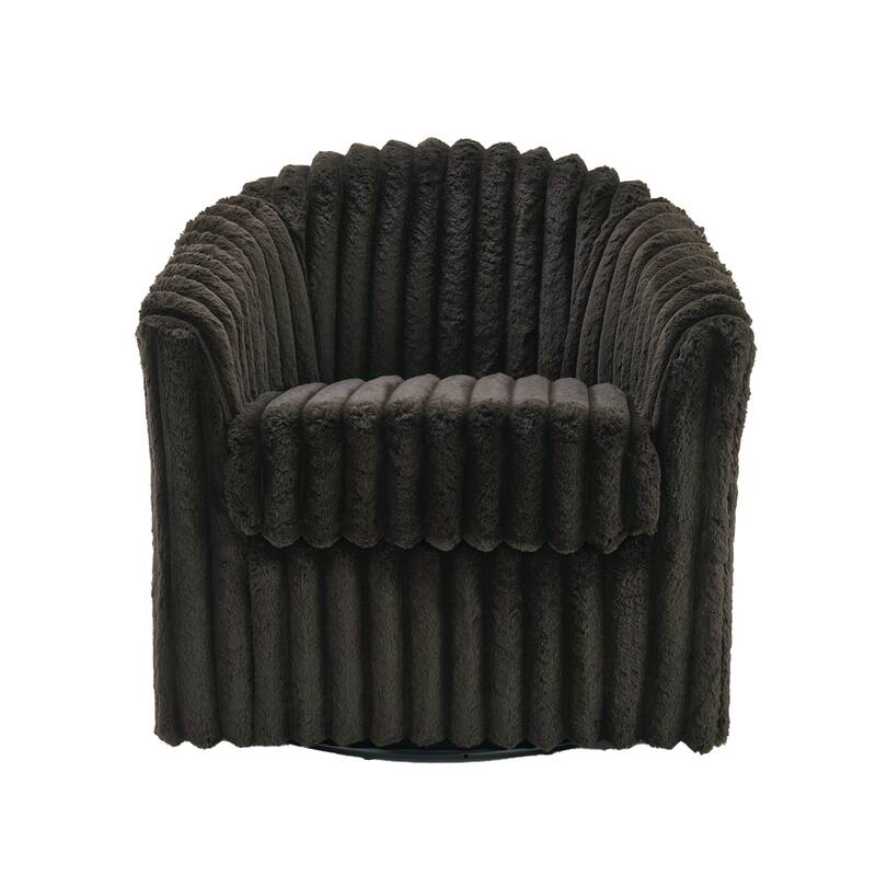 Modern Cotton Flannel Swivel Accent Chair Plush Barral Chair