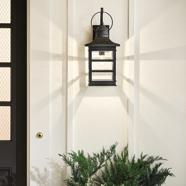 Kichler Grand Ridge 1 Light Weathered Zinc 16.25 Outdoor Wall Light Lowe s 39537