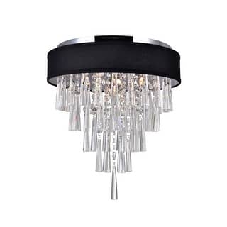 Franca 4 Light 16in Chrome Flush Mount with Black Shade