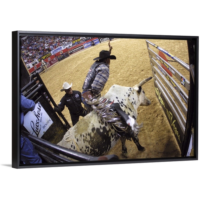 Bull riding at a rodeo