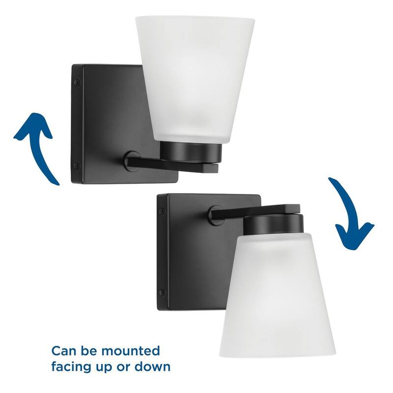 Tanner Collection One-Light Matte Black Transitional Vanity Light - 5.12 in x 6.75 in x 7.12 in