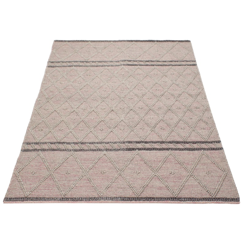 ECARPETGALLERY Braid weave Sienna Grey Wool Rug - 6'1 x 9'1