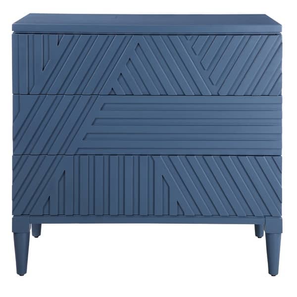 slide 2 of 10, Uttermost Colby 36" Wide 3 Drawer Rubberwood Dresser - Deep Sea Blue Deep Sea Blue