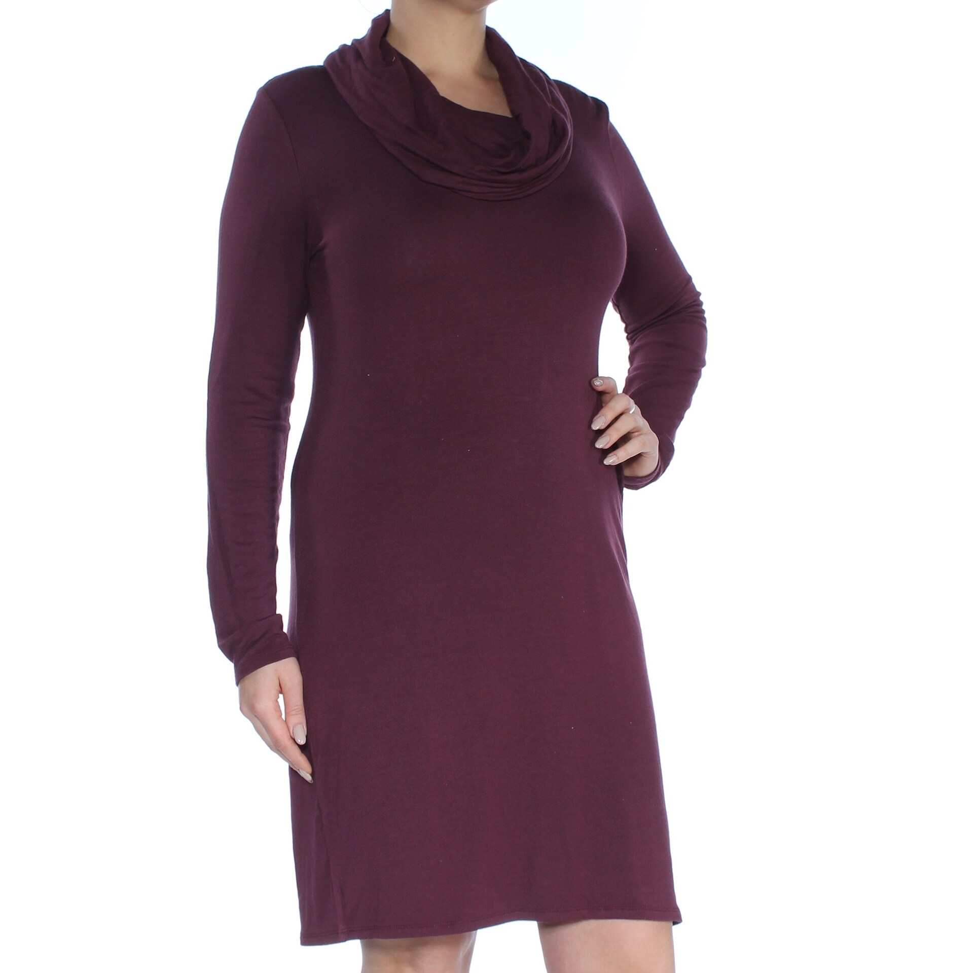 maroon long sleeve dress