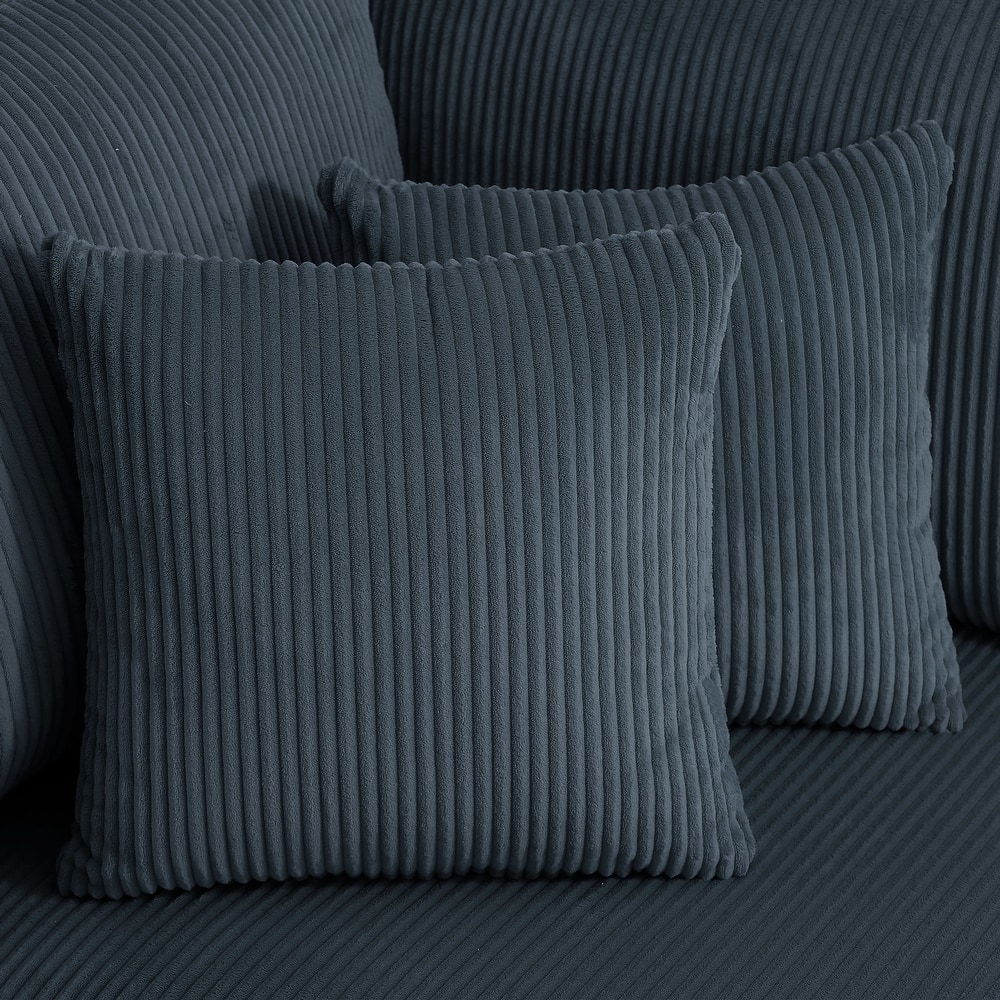 Corduroy Throw Pillow Striped Pillow for Couch Set of 2