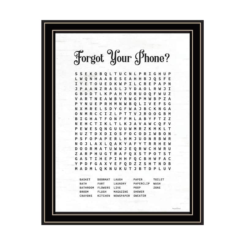 TrendyDecor4U Contemporary "Forgot Your Phone?" Framed Print Wall Art - Multi