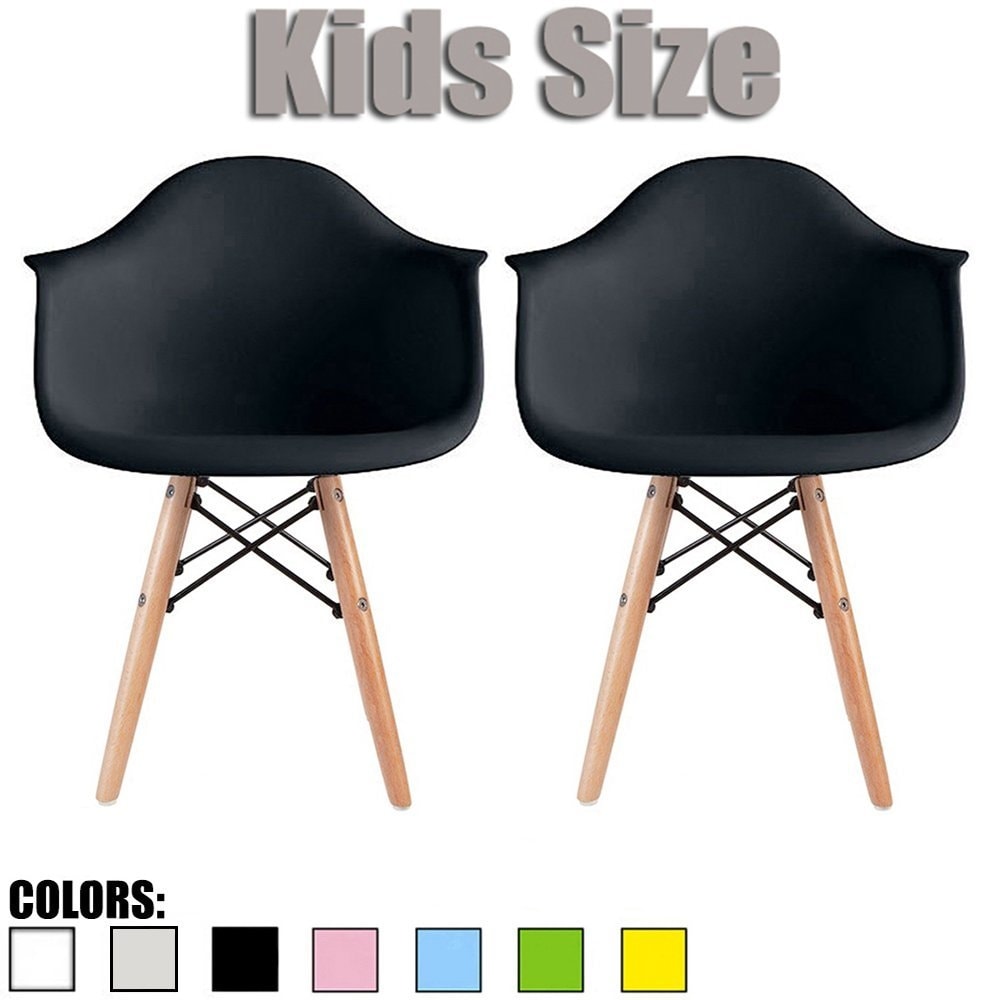 Shop 2xhome Set Of 2 Black Plastic Chairs With Arms Armchair