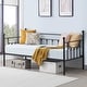 preview thumbnail 1 of 42, VECELO Metal Twin Size Daybed with Antique Graceful Lines, Daybed with Trundle, Black&White Daybed - Black