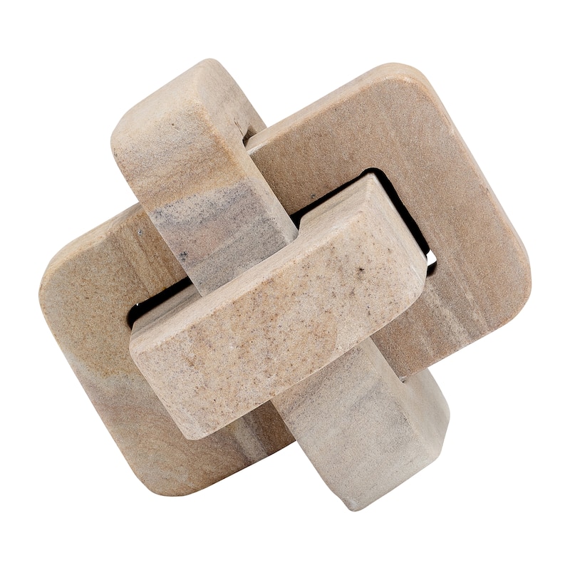 Sagebrook Home Neutral Modern Marble, 5" Knot, Natural - 5" x 5" x 5"