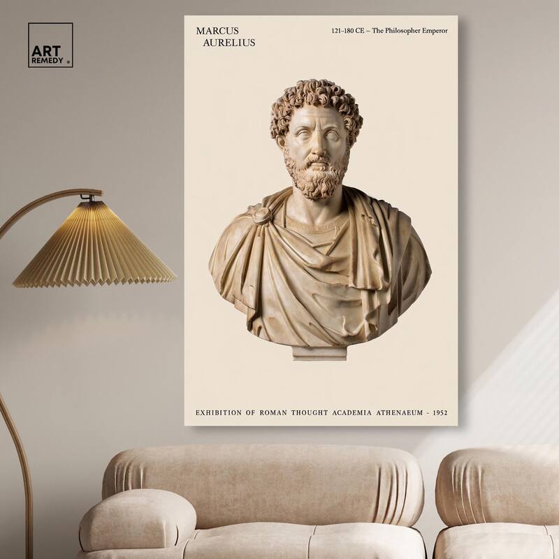 Philosopher Emperor's Gaze Canvas by Art Remedy, Gallery Wrapped