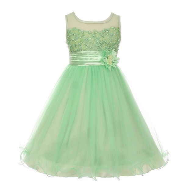 lime green flower girl dresses