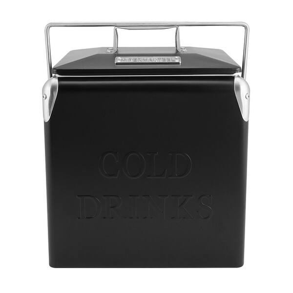 slide 21 of 28, Permasteel 14 Qt. Portable Picnic Cooler, Black/White/Pink Black