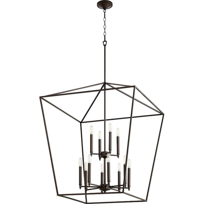Quorum International Gabriel 12 Light 29" Wide Chandelier - Oiled Bronze