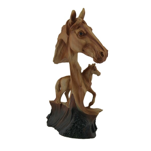 Small Elephant Head Bust Faux Carved Wood Look Figurine 4/" High Resin New!