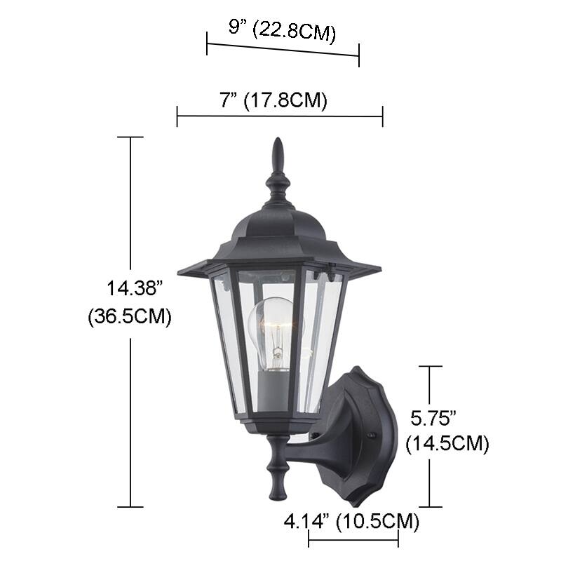 1- Light Outdoor Textured Black Wall Mount Light
